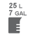 volume of 7 gal