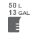 volume of 13 gal